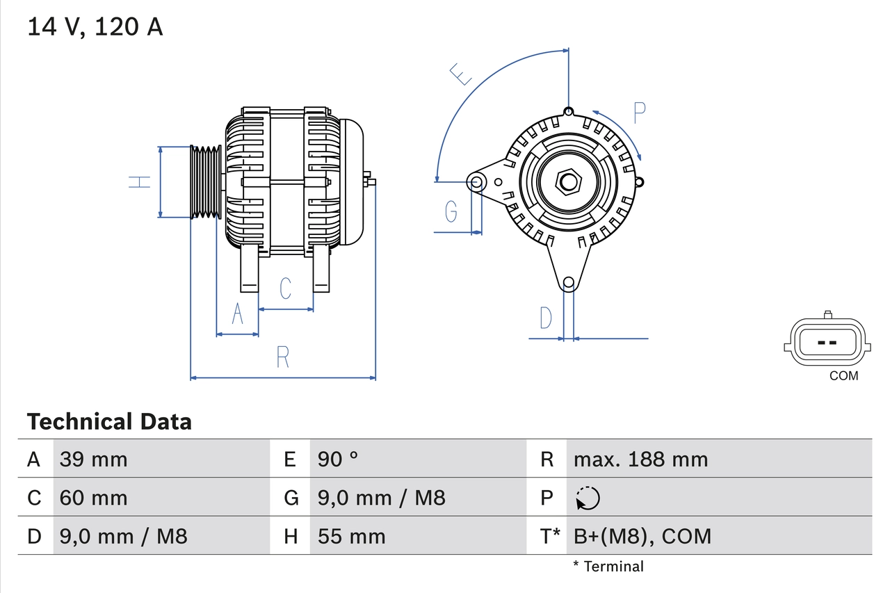 Генератор BOSCH 0 986 080 990