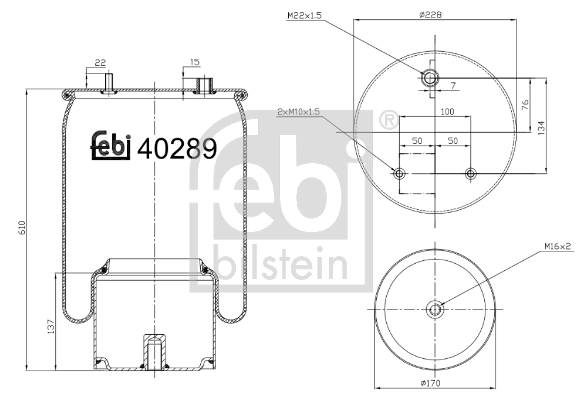 Кожух пневматической рессоры FEBI BILSTEIN 40289