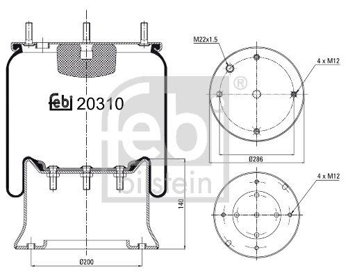 Кожух пневматической рессоры FEBI BILSTEIN 20310