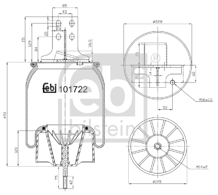 Кожух пневматической рессоры FEBI BILSTEIN 101722