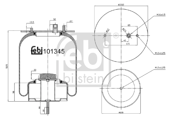 Кожух пневматической рессоры FEBI BILSTEIN 101345