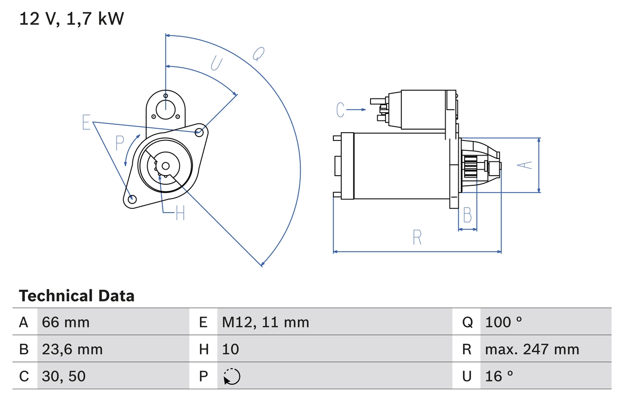 Стартер BOSCH 0 986 024 030