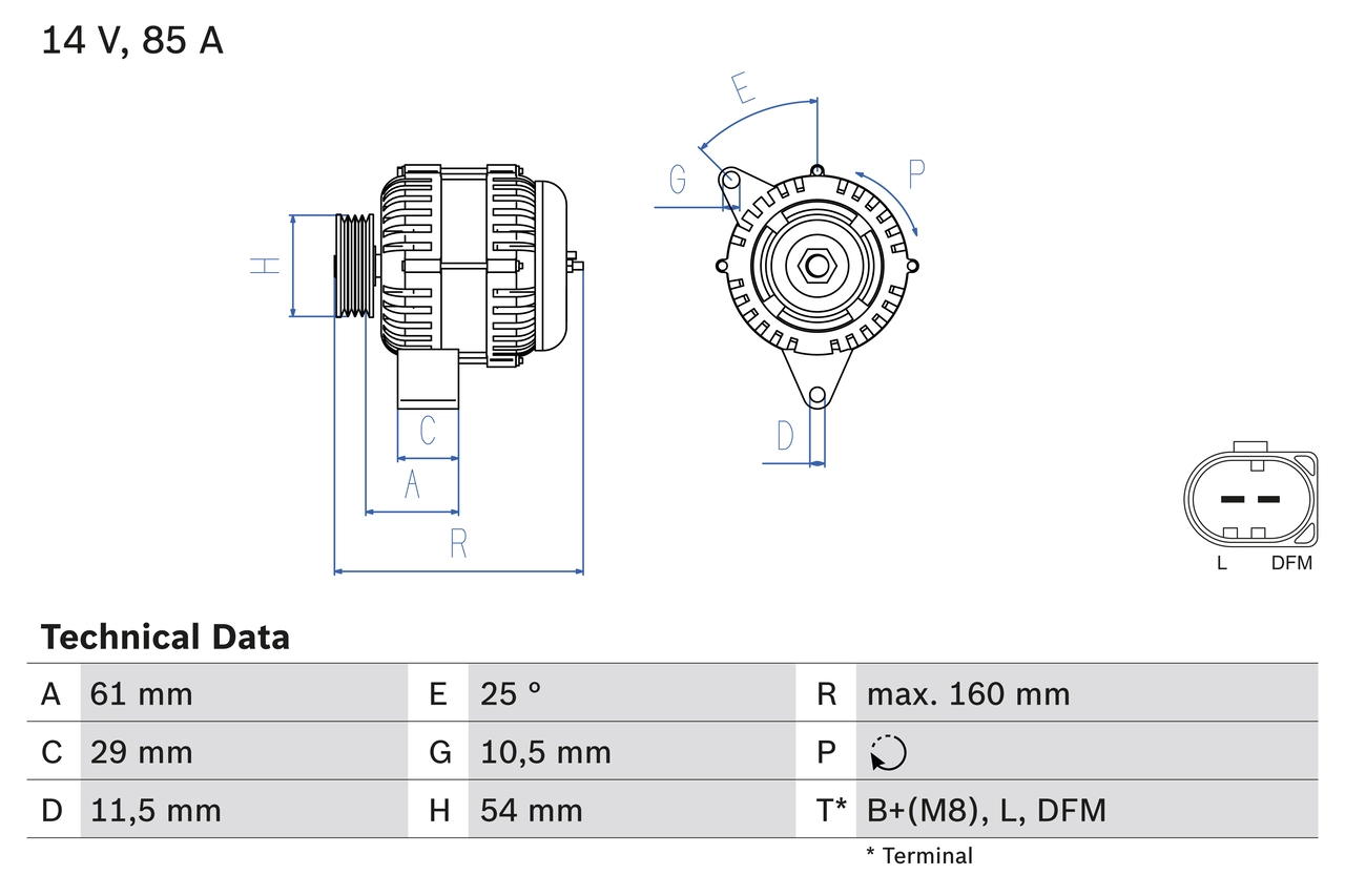 Генератор BOSCH 0 986 044 490