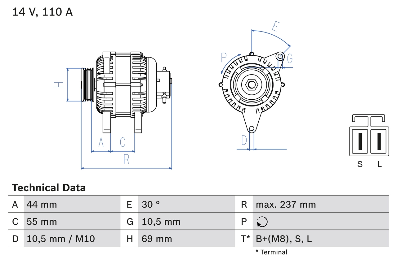 Генератор BOSCH 0 986 080 640