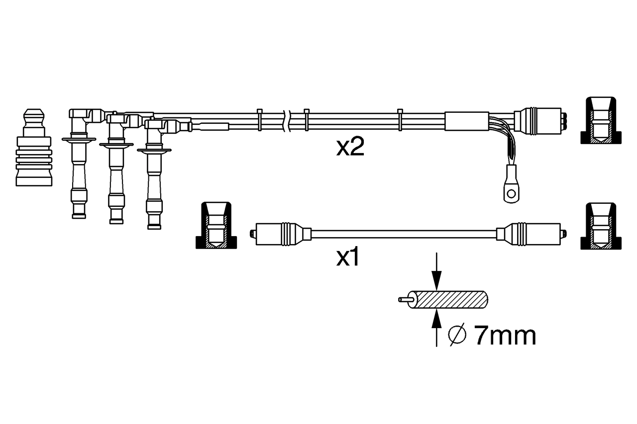 Комплект проводов зажигания BOSCH 0 986 356 373