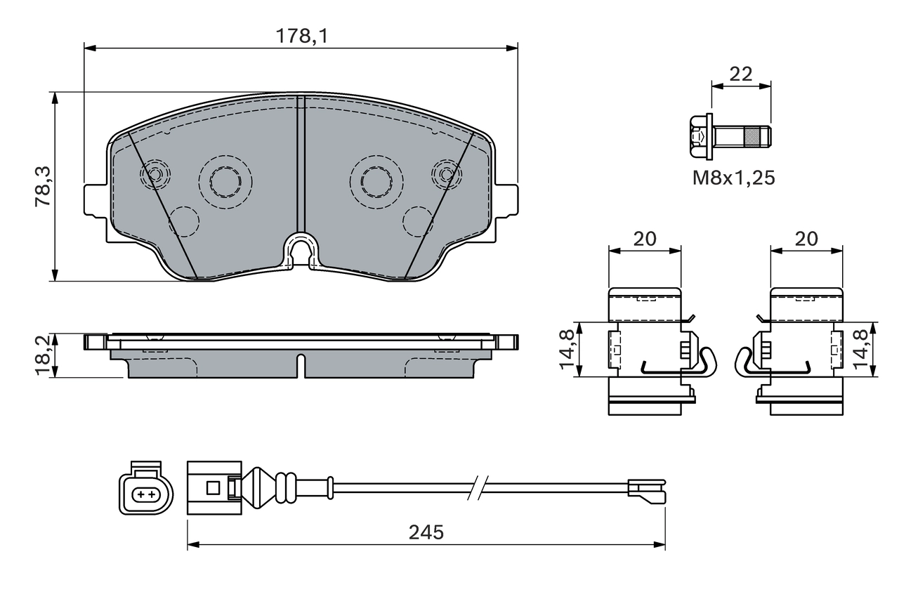 Комплект тормозных колодок дисковый тормоз BOSCH 0 986 460 162