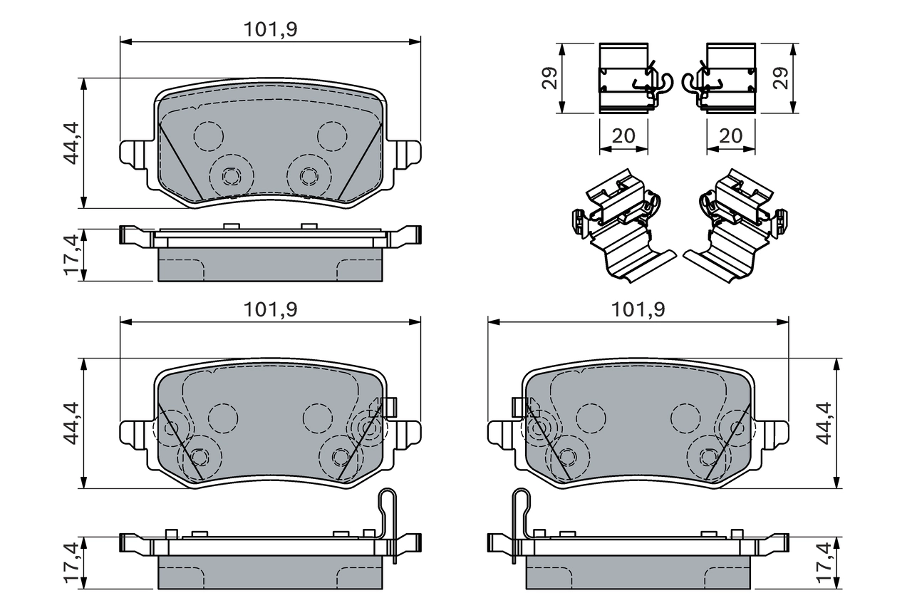 Комплект тормозных колодок дисковый тормоз BOSCH 0 986 460 161