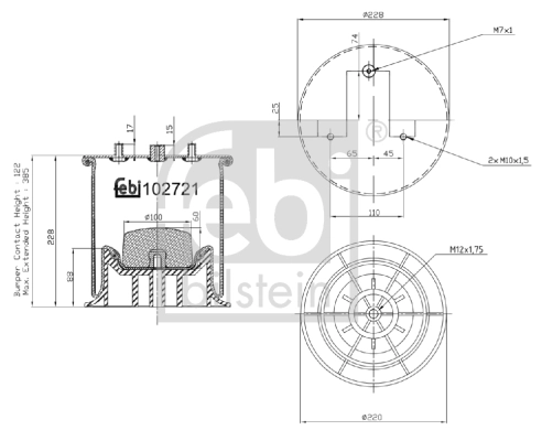 Кожух пневматической рессоры FEBI BILSTEIN 102721