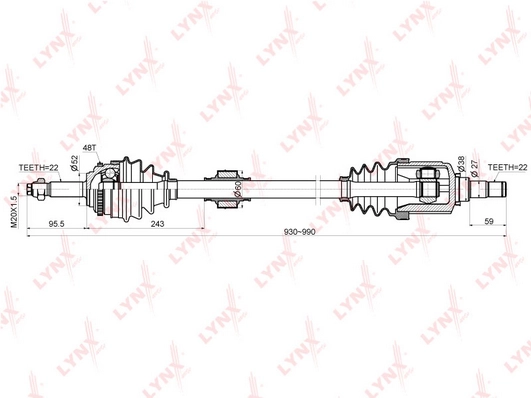 Приводной вал LYNXAUTO CD1802A
