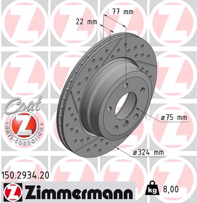 Тормозной диск ZIMMERMANN 150.2934.20