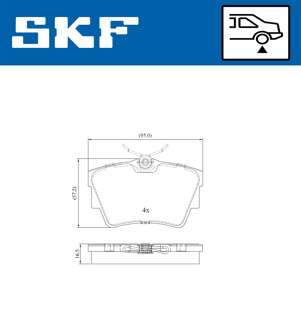Комплект тормозных колодок дисковый тормоз SKF VKBP 90021