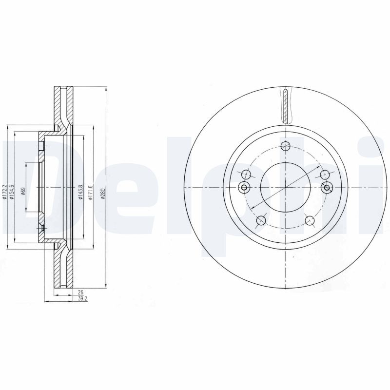 Тормозной диск DELPHI BG4281C