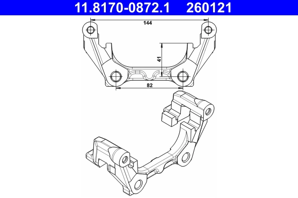 Кронштейн корпус скобы тормоза ATE 11.8170-0872.1