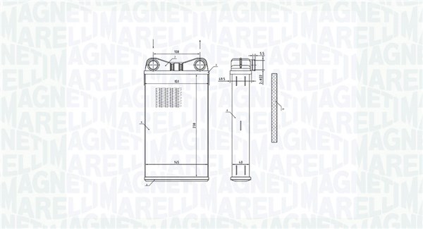 Теплообменник отопление салона MAGNETI MARELLI 350218472000