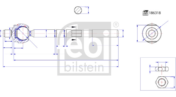 Осевой шарнир рулевая тяга FEBI BILSTEIN 186318