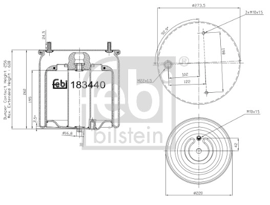 Кожух пневматической рессоры FEBI BILSTEIN 183440