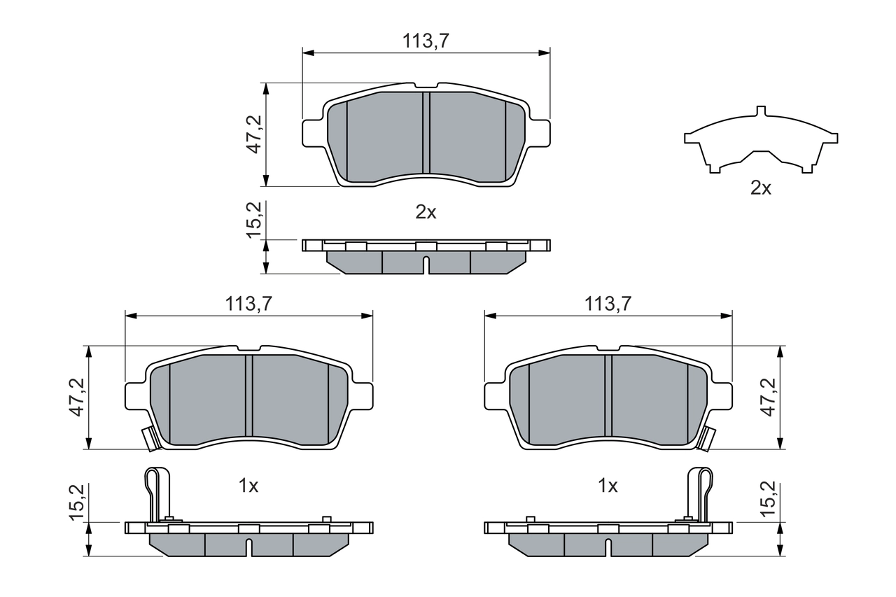 Комплект тормозных колодок дисковый тормоз BOSCH 0 986 460 075