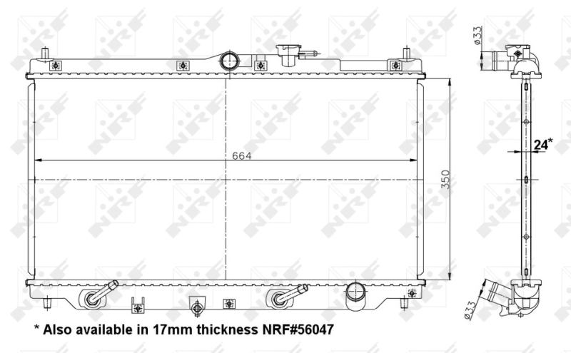 Радиатор охлаждение двигателя NRF 517722