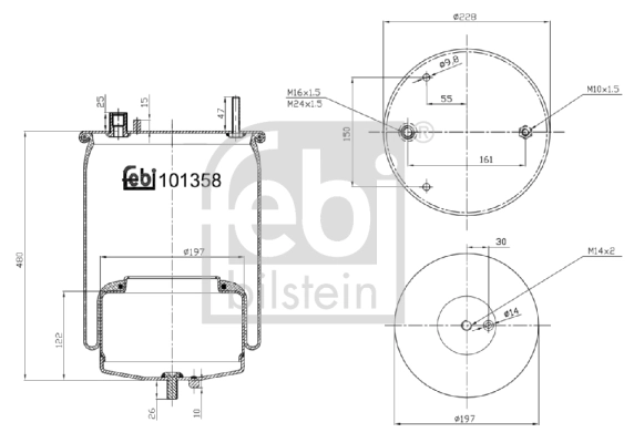 Кожух пневматической рессоры FEBI BILSTEIN 101358