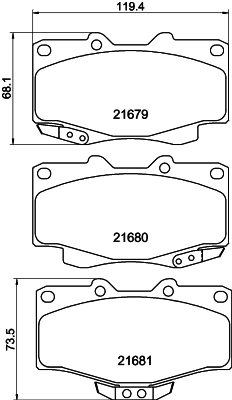 Комплект тормозных колодок дисковый тормоз HELLA/BEHR/PAGID 8DB 355 016-401