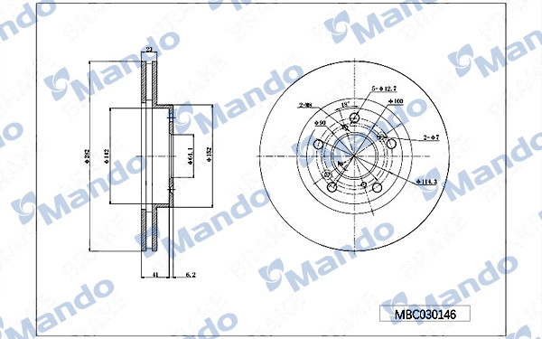 Тормозной диск MANDO MBC030146