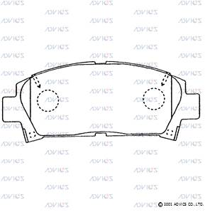 Комплект тормозных колодок дисковый тормоз ADVICS SN653P