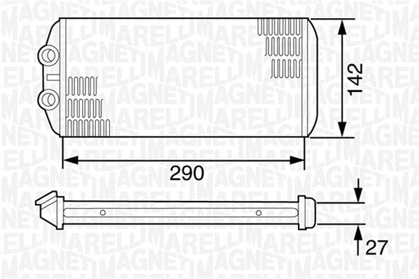 Теплообменник отопление салона MAGNETI MARELLI 350218306000