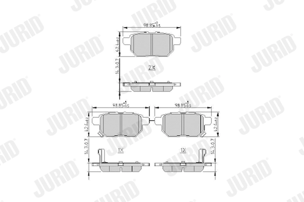 Комплект тормозных колодок дисковый тормоз JURID 572632J