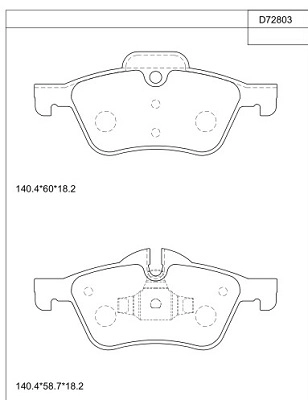 Комплект тормозных колодок дисковый тормоз ASIMCO KD72803