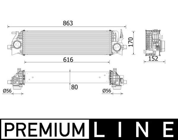 Интеркулер MAHLE/KNECHT CI 554 000P