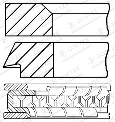 Комплект поршневых колец GOETZE ENGINE 08-704200-00