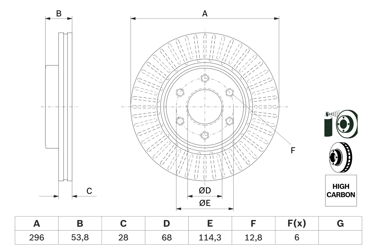Тормозной диск BOSCH 0 986 479 E35