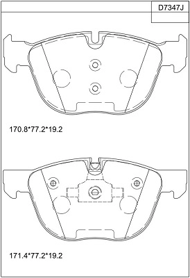 Комплект тормозных колодок дисковый тормоз ASIMCO KD7347