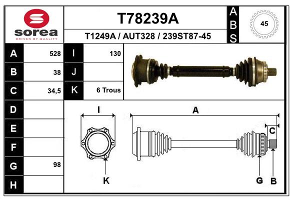 Приводной вал EAI T78239A