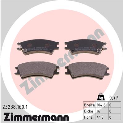 Комплект тормозных колодок дисковый тормоз ZIMMERMANN 23238.160.1