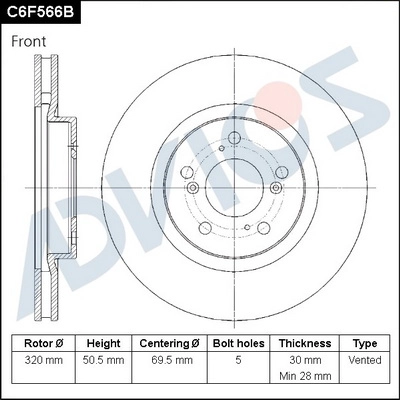 Тормозной диск ADVICS C6F566B