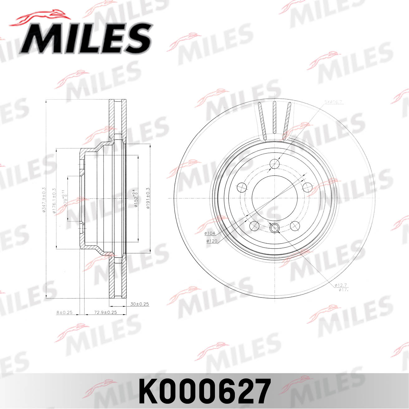 Тормозной диск MILES K000627