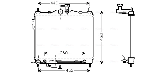 Радиатор охлаждение двигателя AVA QUALITY COOLING HYA2102