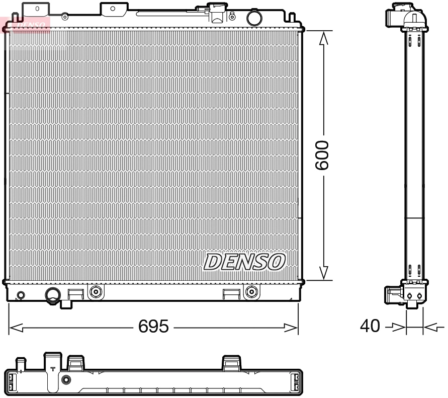 Радиатор охлаждение двигателя DENSO DRM46068