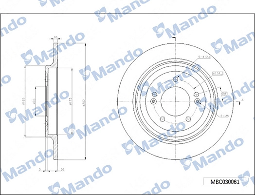 Тормозной диск MANDO MBC030061