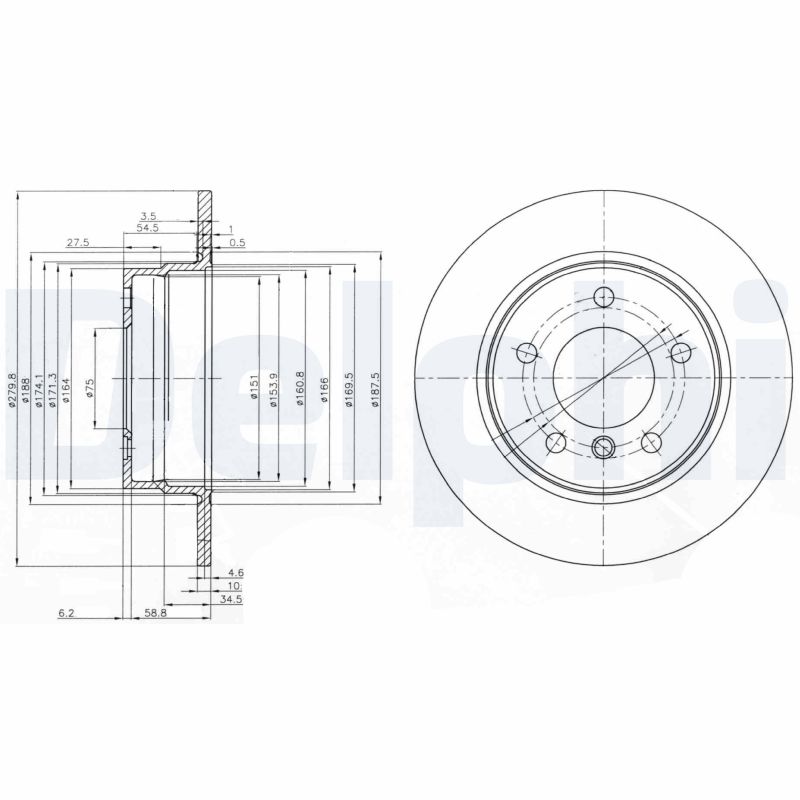 Тормозной диск DELPHI BG3948C