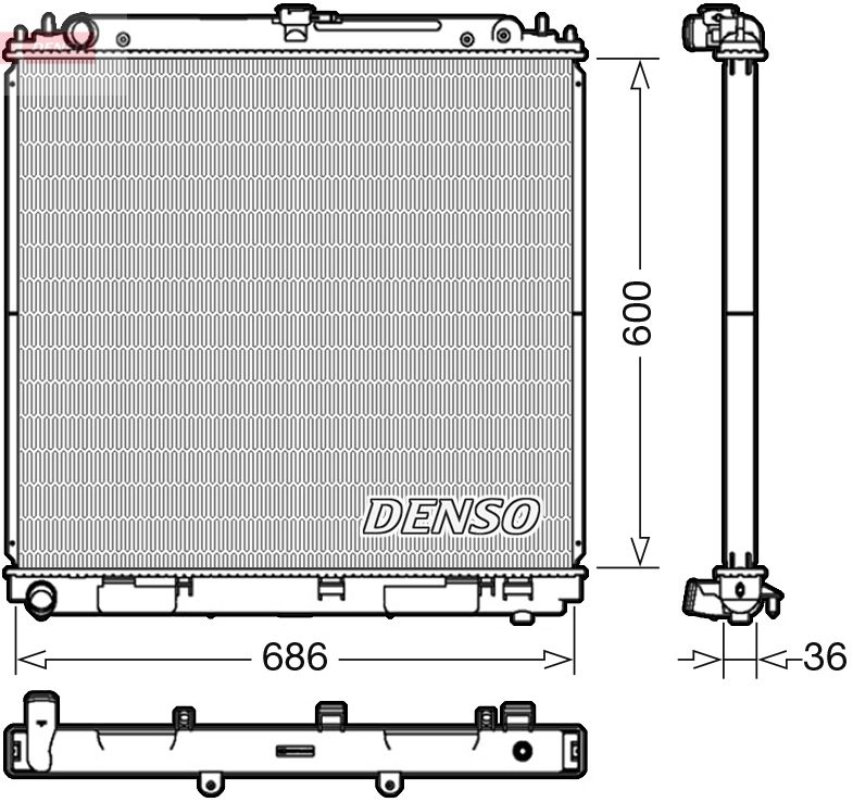 Радиатор охлаждение двигателя DENSO DRM46041