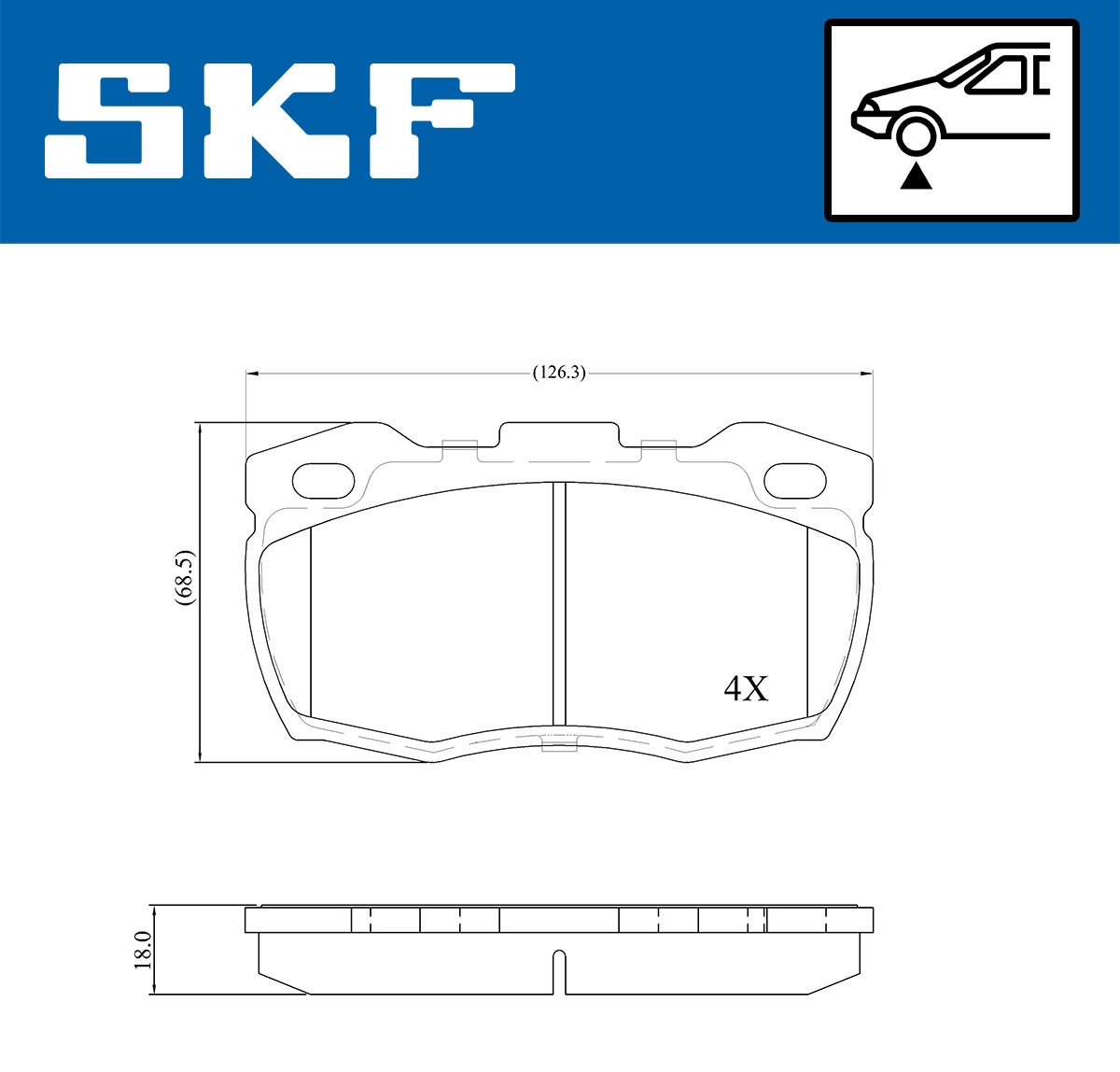Комплект тормозных колодок дисковый тормоз SKF VKBP 80435