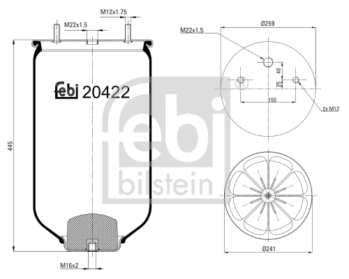 Кожух пневматической рессоры FEBI BILSTEIN 20422
