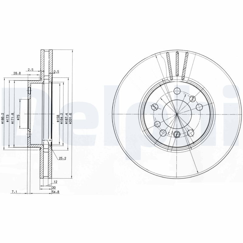 Тормозной диск DELPHI BG3628