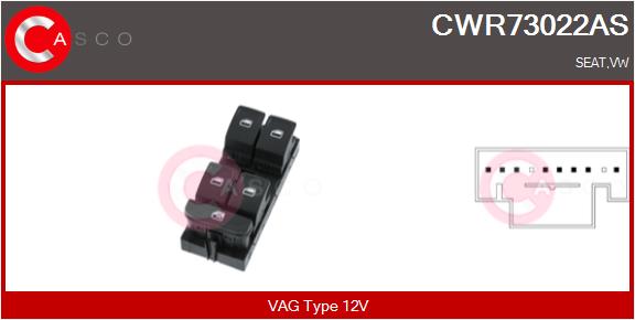 Выключатель стеклолодъемник CASCO CWR73022AS