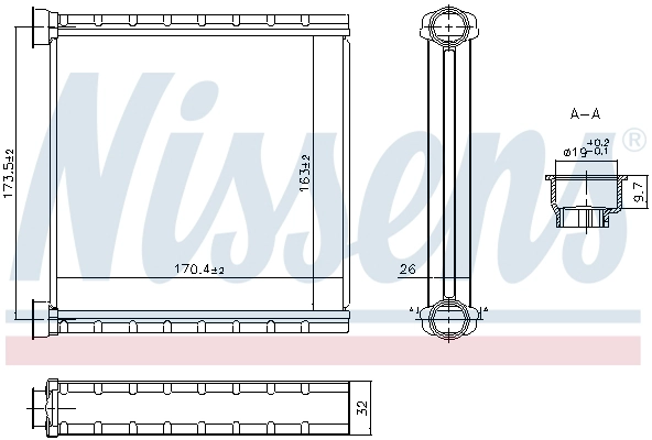 Теплообменник отопление салона NISSENS 707278