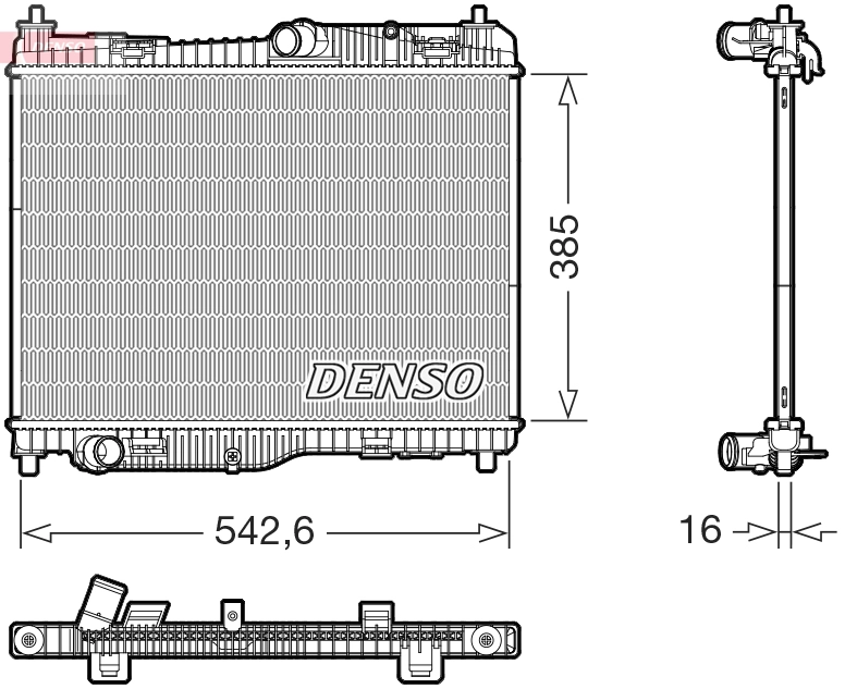 Радиатор охлаждение двигателя DENSO DRM10123