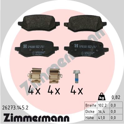Комплект тормозных колодок дисковый тормоз ZIMMERMANN 26273.145.2