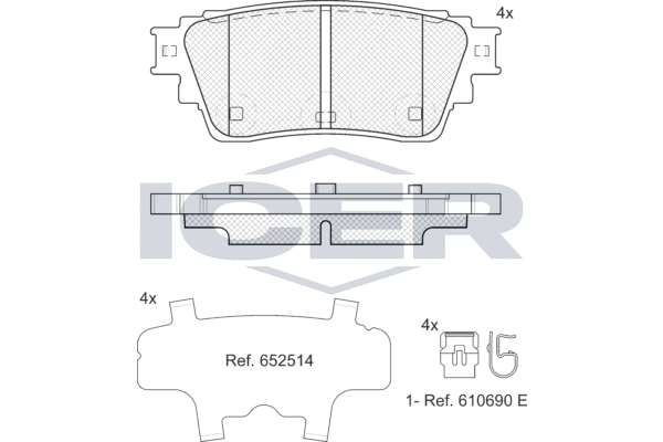 Колодки торм.диск.задние nisan ariya (fe0) suv 07.2020- ICER 182488